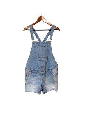 Isabel By Ingrid & Isabel Denim Shortall Overalls Size 10 Distressed Light Wash